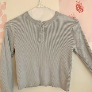 BRANDY MELVILLE long sleeve blue ripped top AMAZING CONDITION